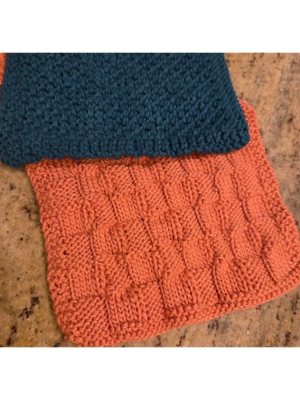 Lot of 3 Florida Colors Miami Teal Orange 100% Cotton Dishclothes Dolphins Knit